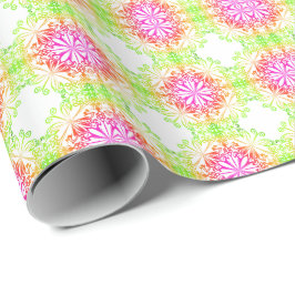 植物性ボエレガントホカラフル曼荼羅 ラッピングペーパー