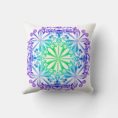 植物性ボエレガントホティール(緑がかった色)グリーンゼンマンダラ クッション (裏面)