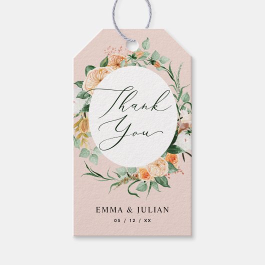 植物性ボホピンクグリーンモダンフローラの恩恵 ギフトタグ (正面)