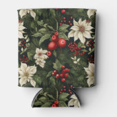 植物性ポインセチアのクリスマスパターン 缶クーラー (正面)
