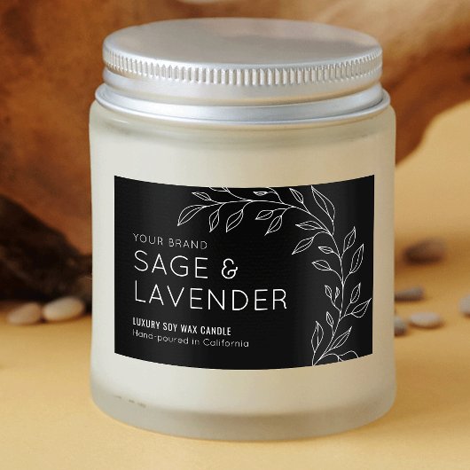 植物性ミニマル緑色黒防水ラベル フードラベル