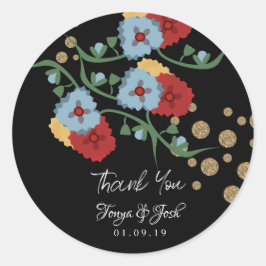 植物性メキシコフローラ結婚ズサンキューグリッター ラウンドシール