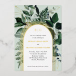 植物性モダンアーチ結婚型 箔招待状<br><div class="desc">緑モダン植物性庭園の結婚式招待状。このアーチエレガント型結婚式招待状は、屋外の庭の春や夏の選択に最適な結婚選択である。美し絵を描い葉金ゴールド箔では、アーチ型のフレームと新郎新婦のイニシャルとモダン一緒に水彩植物のを特徴とする。この庭園の結婚式招待状をスタイリッシュお客ユニーク様に与え最初の印象を与える招待する。</div>