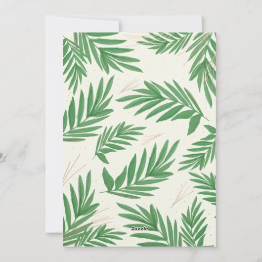 植物性モダンアーチ緑色写真 シーズンカード (裏面)