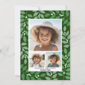 植物性モダンオリーブ緑色 – 3枚の写真 シーズンカード (正面)