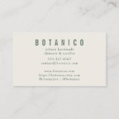 植物性モダンセージクリームフローラシンプル  名刺 (裏面)
