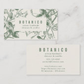 植物性モダンセージクリームフローラシンプル  名刺 (正面/裏面)