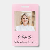 植物性モダンソフトピンクボホ写真 バッジ (正面)