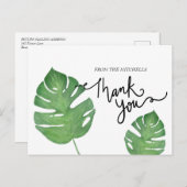 植物性モダントロピカルパームリーフありがとう ポストカード (正面/裏面)