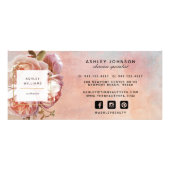 植物性モダンピンクのバラ牡丹ギフト券 ラックカード (裏面)