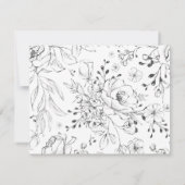 植物性モダンフローラパーソナライズされた文具 ノートカード (裏面)