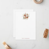 植物性モダンブルゴーニュ花束文房具 ノートカード (正面/裏面インサイチュ)