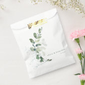 植物性モダンユーカリのカスタムウェディング名 フェイバーバッグ (封をした状態)