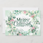 植物性モダンユーカリの聖降誕祭 招待状 (正面)