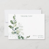 植物性モダンユーカリカスタムベイビーシャワー サンキューカード (正面)