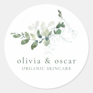 植物性モダンユーカリ最小主義ビジネス ラウンドシール