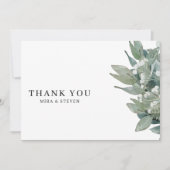 植物性モダンユーカリ結婚ス植物 サンキューカード (正面)