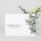 植物性モダンユーカリ結婚ス植物 サンキューカード (スタンド正面)