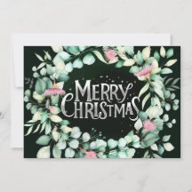 植物性モダンユーカリ緑のクリスマス