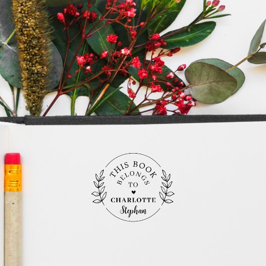 植物性モダン名前をカスタムするこの本は次に属する ラバースタンプ