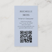 植物性モダン多肉性QRコード緑 名刺 (裏面)