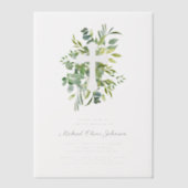 植物性モダン宗教十字洗礼 ベラム紙招待状 (正面)