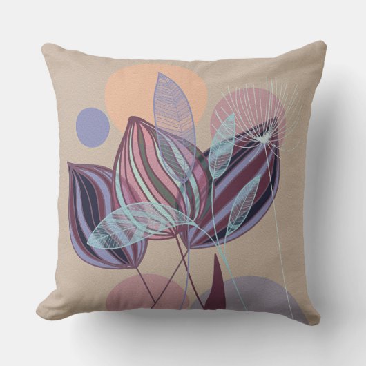 植物性モダン抽象芸術 クッション (正面)