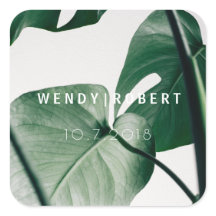 植物性モダン招待状シール