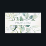 植物性モダン植樹ユーカリエレガントス 名刺<br><div class="desc">ユーカリエレガントプタスの縁どの上下と青のヒントと緑の間にあなたの名前を示すビジネスカードは、パステルウォーターの洗剤の上に。お尻の情報連絡がある。このシンプルデザイン、素朴な素晴らし庭師または風景プロフェッショナル。</div>