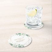 植物性モダン植樹ユーカリ金ゴールド結婚ズ ラウンドペーパーコースター (インサイチュ)