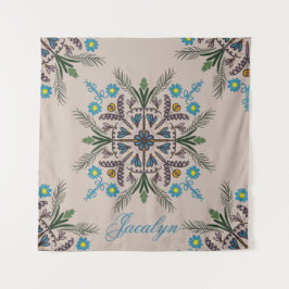 植物性モダン熱帯植物性ボホマンダラ名 タペストリー