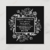 植物性モダン白黒名刺 スクエア名刺 (裏面)