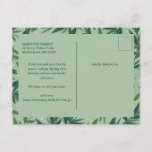 植物性モダン緑の写真メリークリスマス シーズンポストカード (裏面)