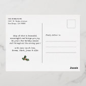 植物性モダン緑地3写真金ゴールド 箔シーズンポストカード (裏面)