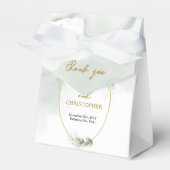 植物性モダン緑葉金ゴールド楕円 フェイバーボックス (正面サイド)