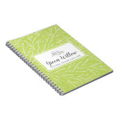 植物性モダン葉の枝の緑のミニマリスト ノートブック (右側)