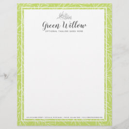 植物性モダン葉の枝の緑のミニマリスト レターヘッド