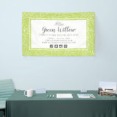 植物性モダン葉の枝の緑のミニマリスト 横断幕 (トレードショー)