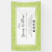 植物性モダン葉の枝の緑のミニマリスト 横断幕 (縦)