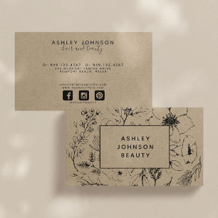 植物性モダン赤面と黒色水平母線 名刺