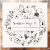 植物性モダン赤面ピンクと黒のスクリプト ウィンドウサイン (シート2)