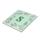 植物性モノグラムの陶磁器タイル タイル (側面)