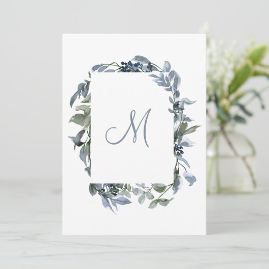 植物性モノグラム結婚詳細 招待状 (スタンド正面)