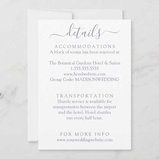 植物性モノグラム結婚詳細 招待状 (裏面)