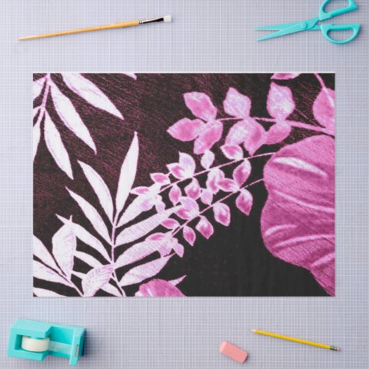 植物性ヤシの葉トロピカルパターンの切り離し 薄葉紙 (クラフト)