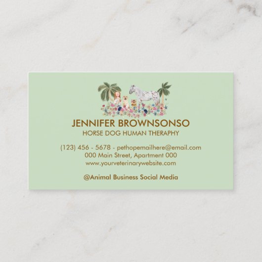 植物性ヤシ馬犬ヒト療法 名刺 (裏面)