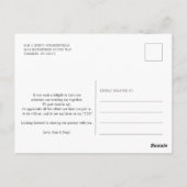 植物性ユーカリの水色の葉結婚の ポストカード (裏面)