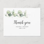 植物性ユーカリの水色の葉結婚の ポストカード (正面)