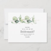 植物性ユーカリの葉は私の花嫁カードである ノートカード (裏面)