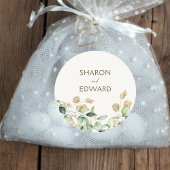 植物性ユーカリパーソナライズされたグ結婚リー ラウンドシール